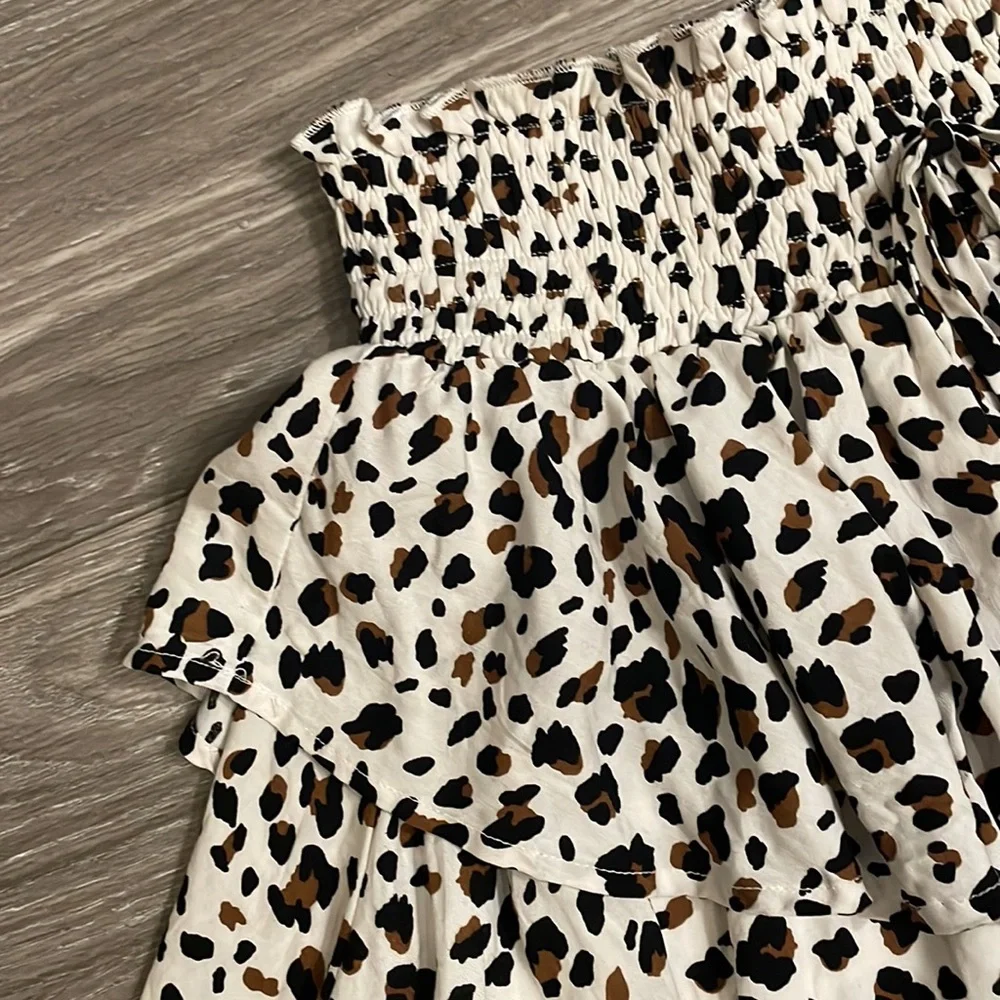 En Elly Leopard Cheetah Print Flowy Skirt Large - Picture 3 of 9